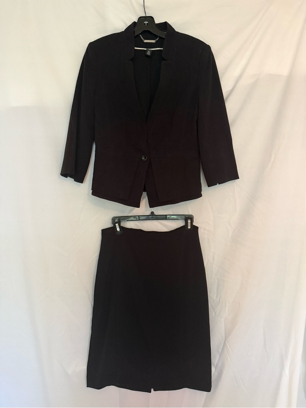 White House Black Market Black Tailored Blazer and Pencil Skirt Set